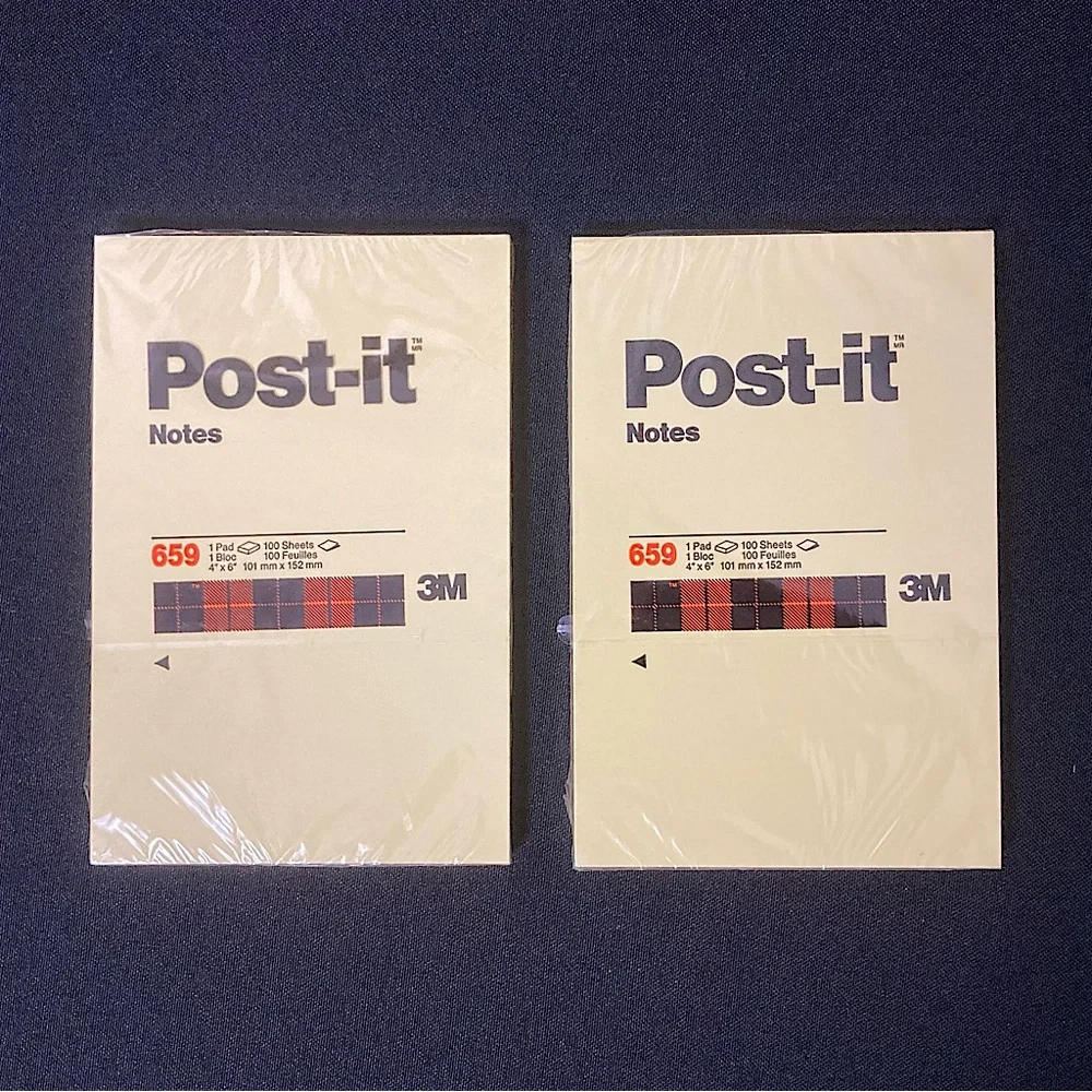 ⭐️ Post-it Notes 2 Pack 100 Sheets Each 4” x 6” inches